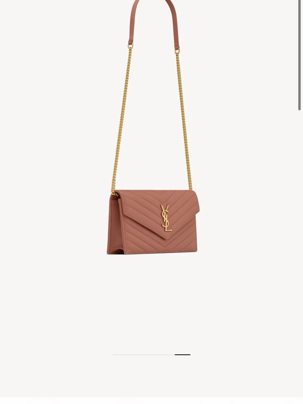 Saint Laurent Quilted Clutch in Dusty Rose with Gold YSL Hardware 100% authentic - Picture 6 of 8